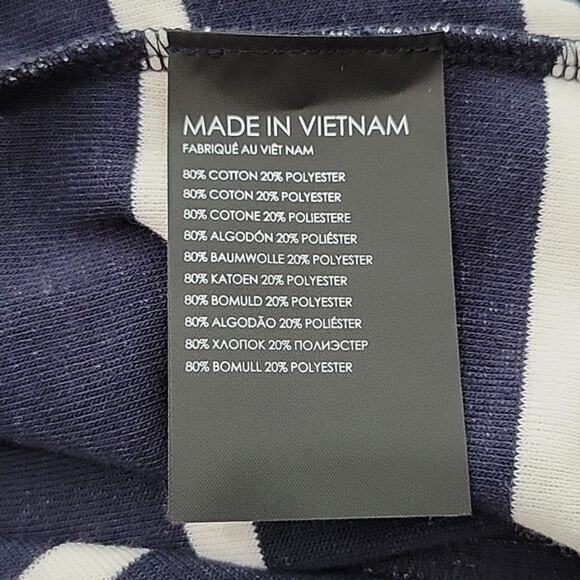 Club Monaco Navy & White Striped Pull-on A-line Terry Toweling Skirt NEW Small - Picture 5 of 7